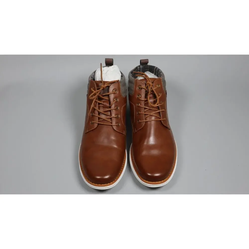Bruno Marc Men's Mid Top Chukka Sneaker Lace Up Dress Boot Tan Size 12
